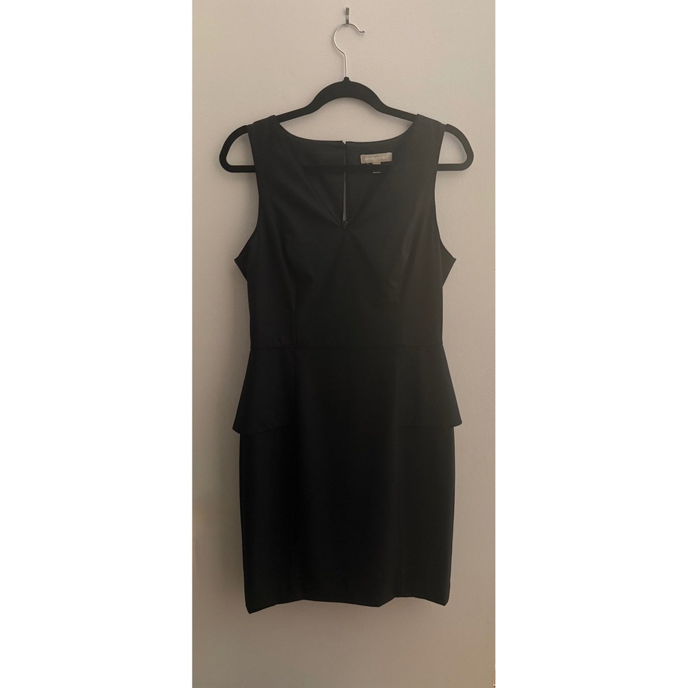 Banana Republic Women Size 8 Peplum Sheath Suit Dress Sleeveless Stretch Black